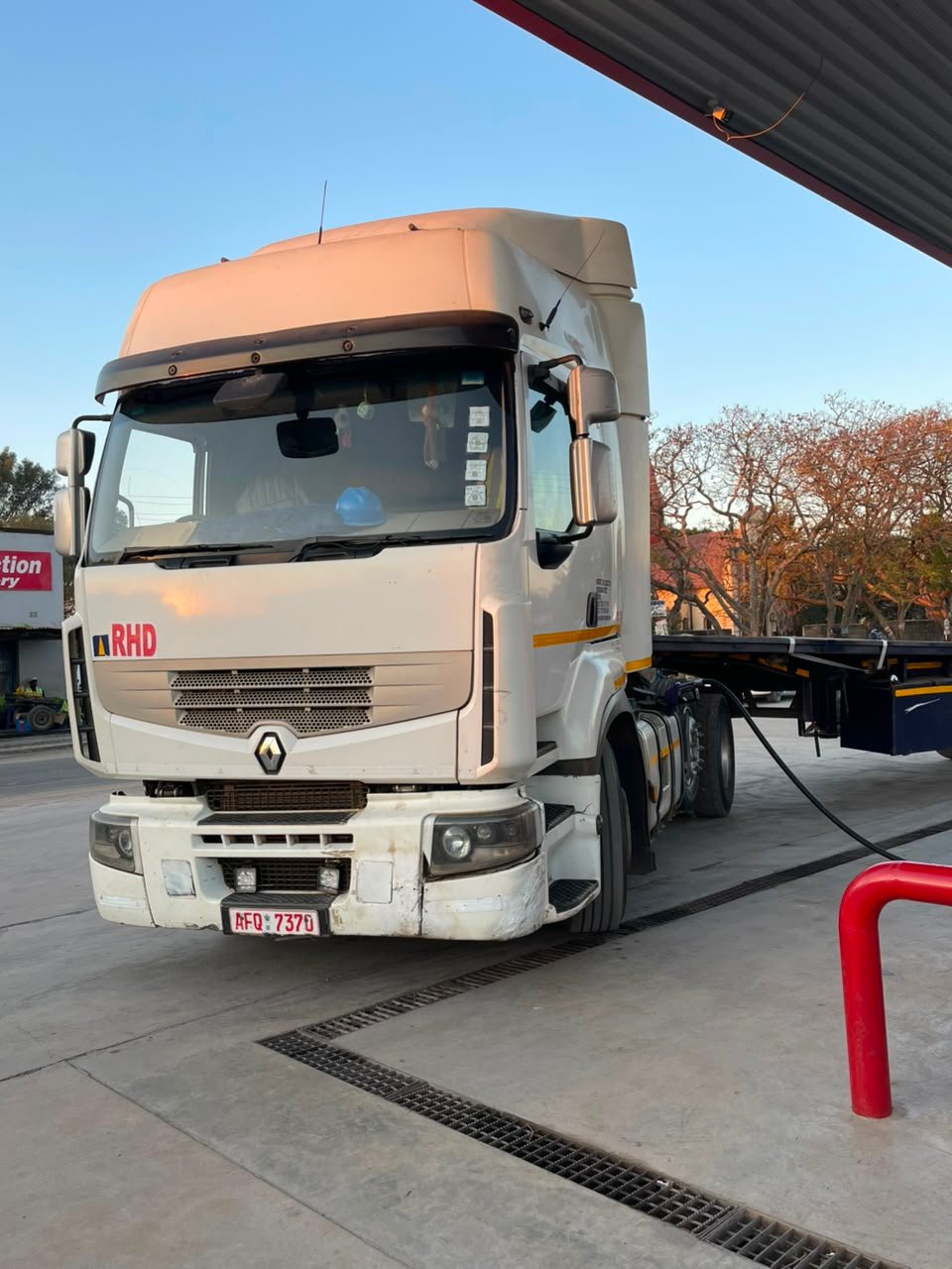 Freight truck crossing a regional border highway